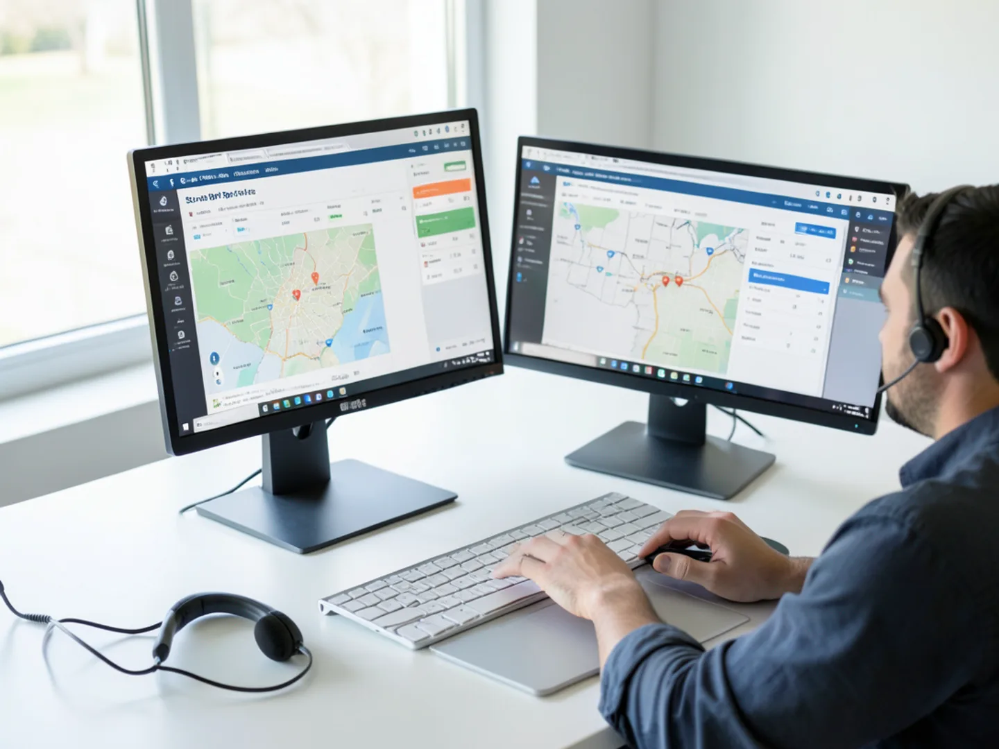Customer intake and HVAC dispatch coordination workstation in Campbell California office